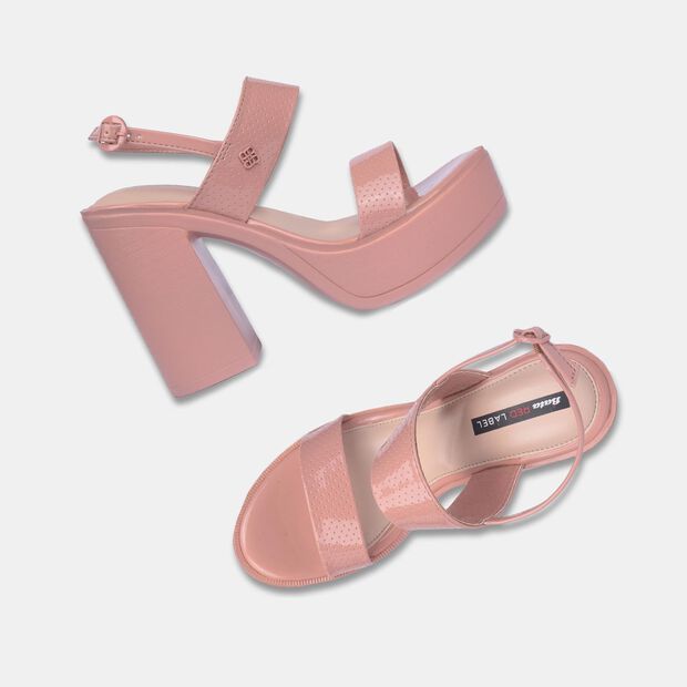 BATA RED LABEL TEXTURED BLOCK HEEL SANDALS FOR WOMEN