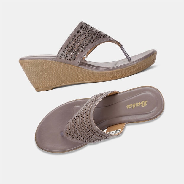 BATA MID-HEEL WEDGE SANDALS FOR WOMEN