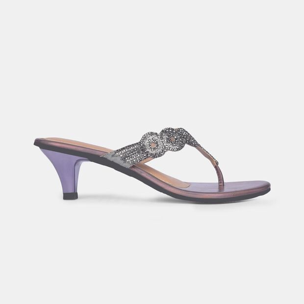 BATA RED LABEL EMBELLISHED MID-HEEL THONGS FOR WOMEN
