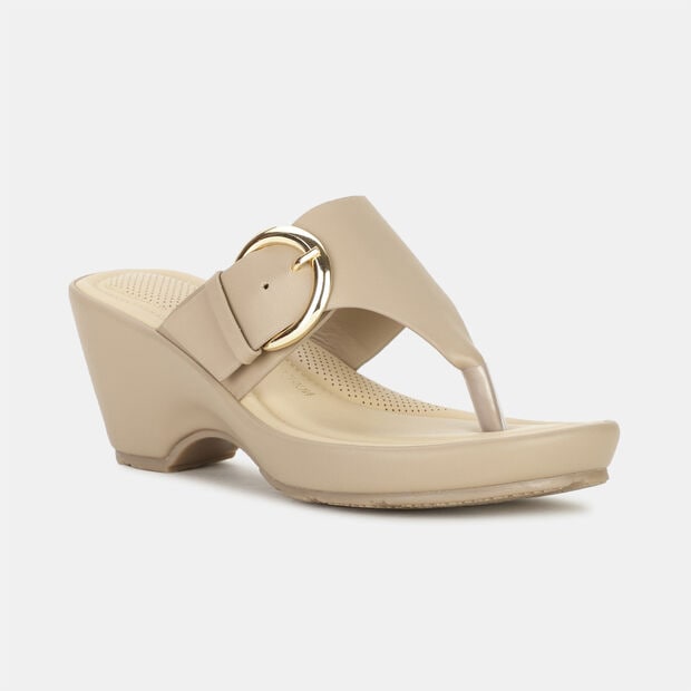 BATA COMFIT OPEN TOE MID-HEEL THONGS FOR WOMEN