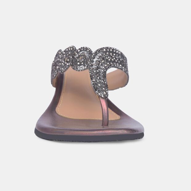 BATA RED LABEL EMBELLISHED MID-HEEL THONGS FOR WOMEN