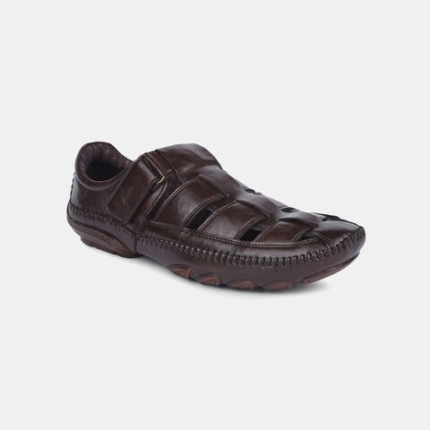 Bata Dark Brown Fisherman Sandal For Men