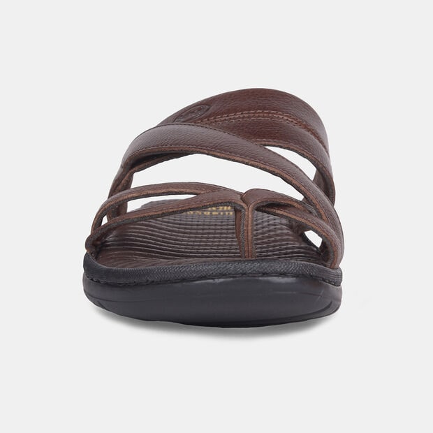 SCHOLL LEATHER CASUAL TOE RING SLIPPERS FOR MEN