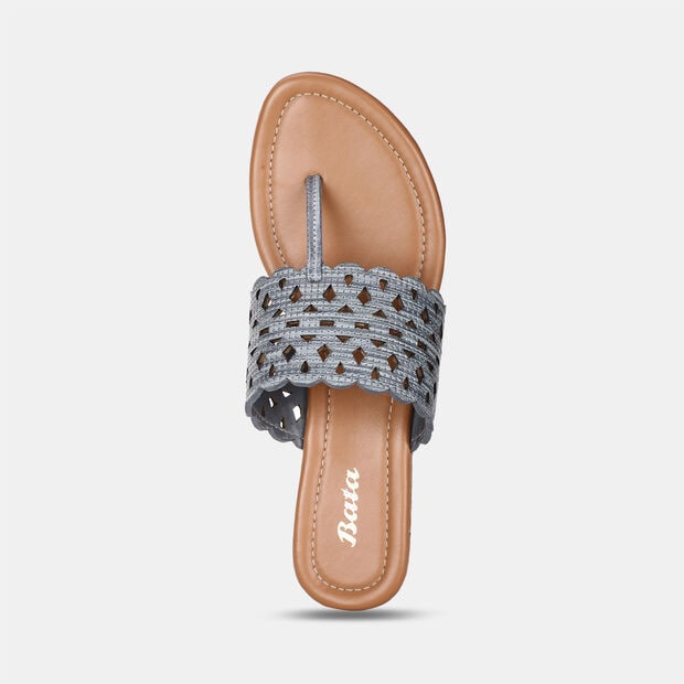 BATA MID-HEEL WEDGE THONG SLIPPERS FOR WOMEN