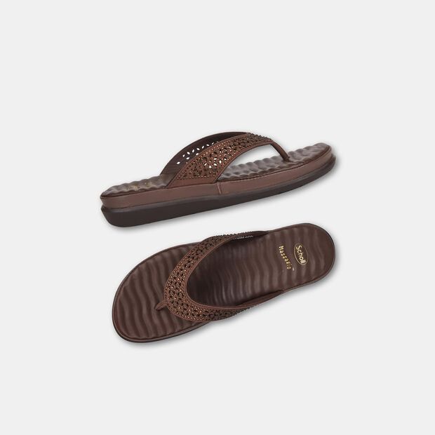 SCHOLL EMBELLISHED THONG SLIPPERS FOR WOMEN