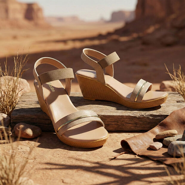 BATA OPEN TOE WEDGE SANDALS FOR WOMEN
