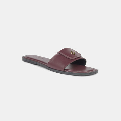 Bata Maroon Mule For Women