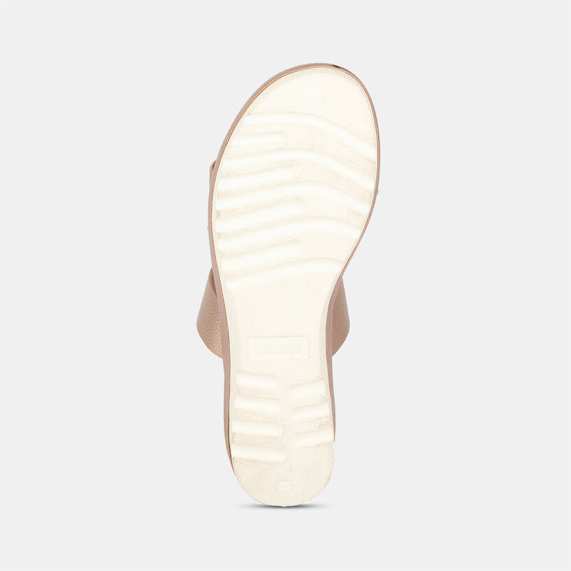 BATA ROSE GOLD MULE SLIPPERS FOR WOMEN | Bata