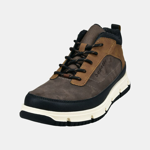 Pánské kožené mid tenisky Bugatti, hnědá