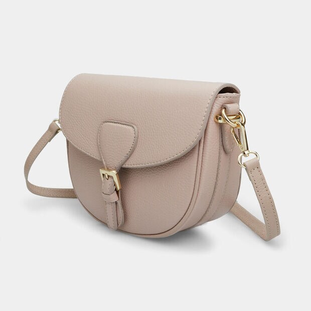 D&aacute;msk&aacute; kožen&aacute; crossbody kabelka, růžov&aacute;