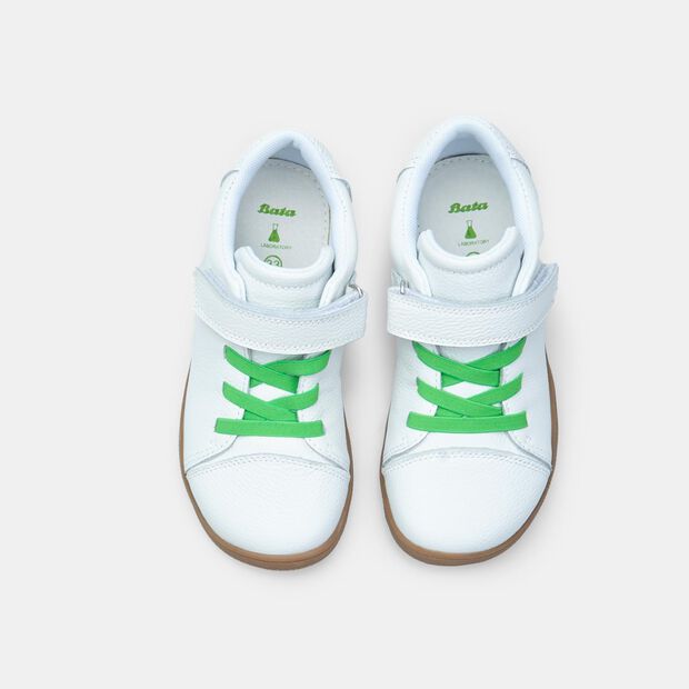 Dětsk&eacute; kožen&eacute; tenisky Barefoot hybrid Baťa, b&iacute;l&aacute;