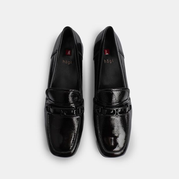 Lakovan&eacute; d&aacute;msk&eacute; loafers H&Ouml;GL Lesley, čern&aacute;