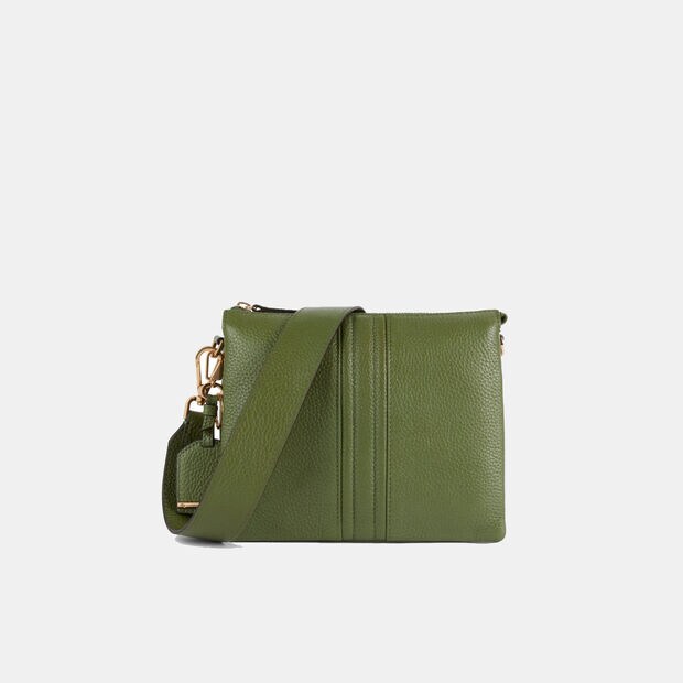 D&aacute;msk&aacute; kožen&aacute; crossbody kabelka Geox Clarissy, zelen&aacute;