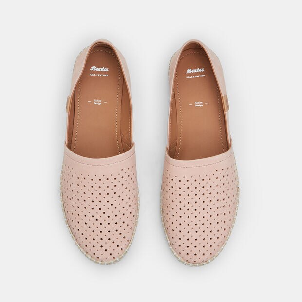 D&aacute;msk&eacute; kožen&eacute; perforovan&eacute; espadrilky, 
