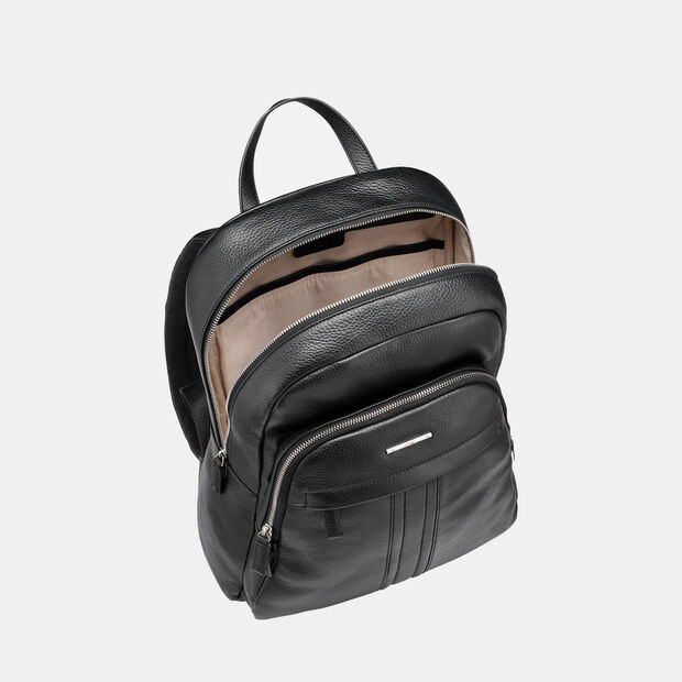 Kožen&yacute; unisex batoh Geox Yvan, čern&aacute;