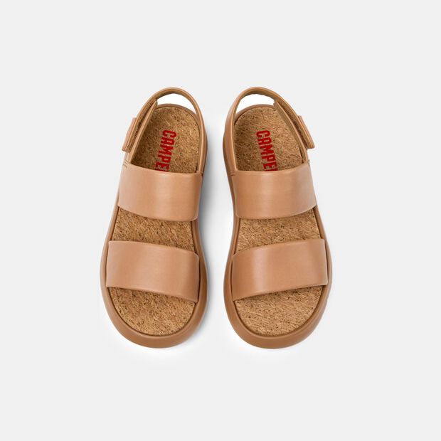 Dámské letní kožené sandály Camper Pelotas Flota, hnědá