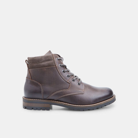 Pánská kožená kotníková šněrovací bota, hnědá