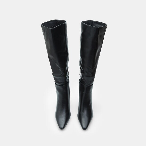 D&aacute;msk&aacute; kozačka s podpatkem 8,5 cm Baťa, čern&aacute;