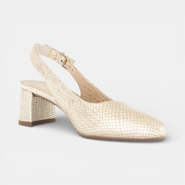 D&aacute;msk&eacute; slingback boty Gabor s v&yacute;střihem na n&aacute;rt, b&iacute;l&aacute;