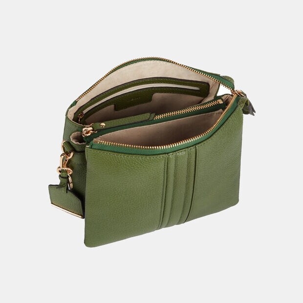 D&aacute;msk&aacute; kožen&aacute; crossbody kabelka Geox Clarissy, zelen&aacute;