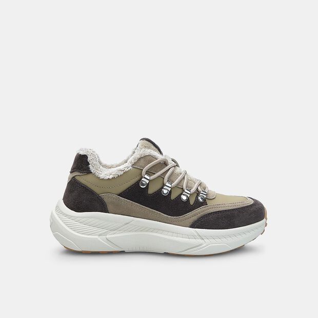 Dámské outdoorové semišové tenisky Baťa, šedo-hnědá