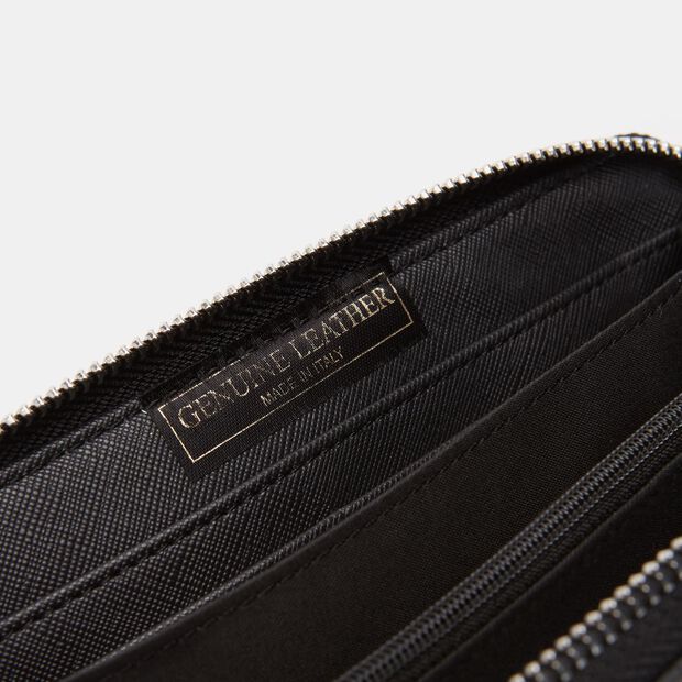 Dámská kožená peněženka na zip Baťa, černá