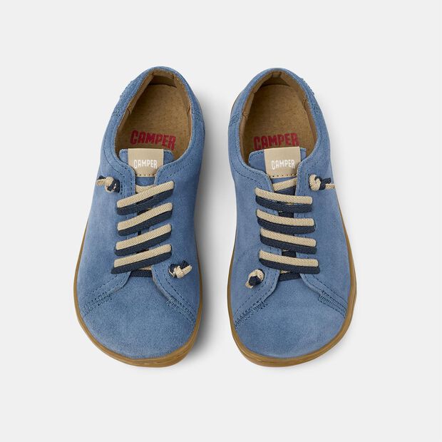 Kožen&aacute; dětsk&aacute; barefoot obuv Camper Peu, modr&aacute;