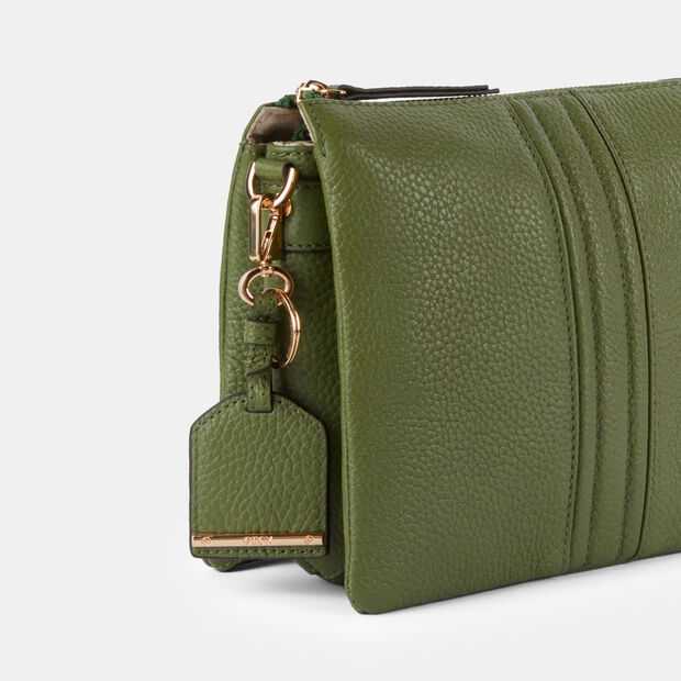 D&aacute;msk&aacute; kožen&aacute; crossbody kabelka Geox Clarissy, zelen&aacute;