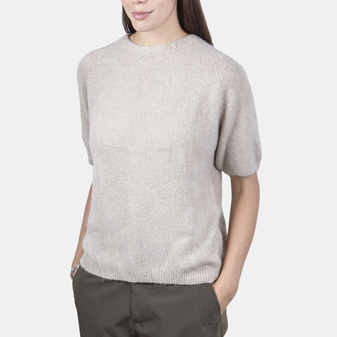 Dámské tričko z baby alpaky s krátkým rukávem, béžová