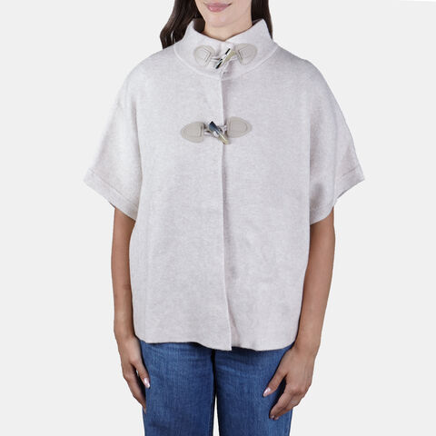 Pončo dámské krátký rukáv, béžová