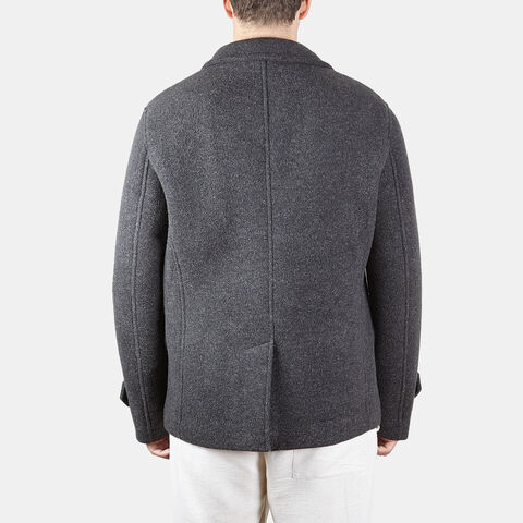 Krátký pánský dvouřadý kabát Baťa, šedá