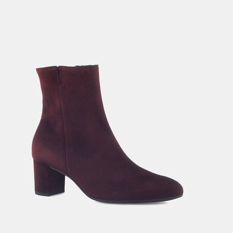 Dámský kotníkový semišový kozaček na podpatku Gabor, červená