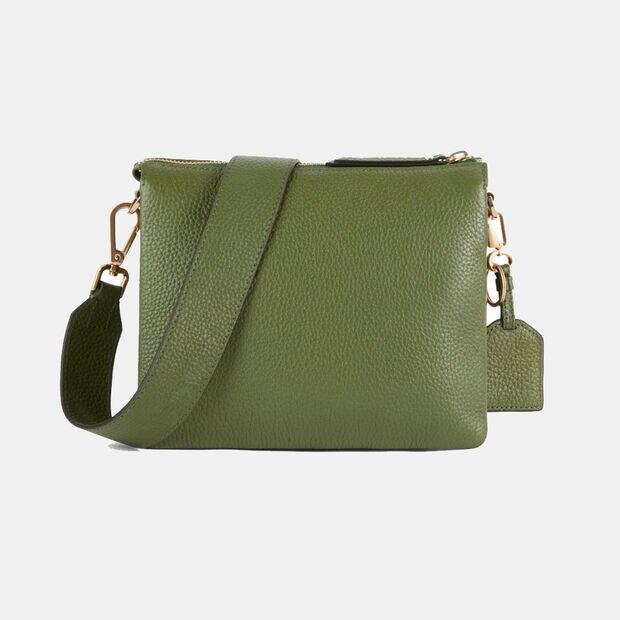 D&aacute;msk&aacute; kožen&aacute; crossbody kabelka Geox Clarissy, zelen&aacute;