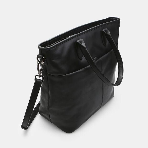 D&aacute;msk&aacute; kožen&aacute; shopper kabelka Baťa, čern&aacute;