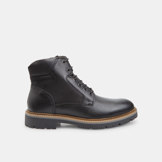 Pánská kožená kotníková šněrovací bota Baťa, černá