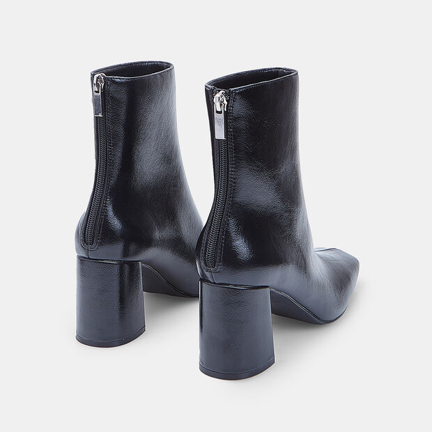 Dámská kotníková bota na podpatku se zipem Baťa, černá