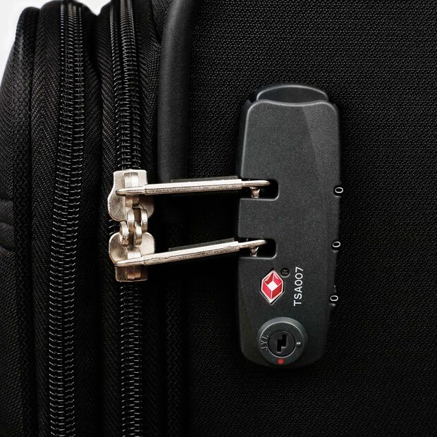 Textiln&iacute; cestovn&iacute; kufr na kolečk&aacute;ch Samsonite, čern&aacute;