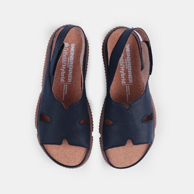 D&aacute;msk&eacute; kožen&eacute; barefoot sand&aacute;le Weinbrenner, čern&aacute;