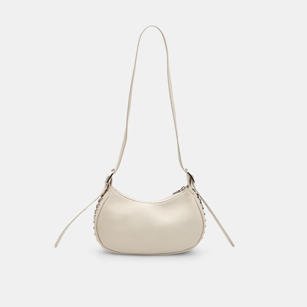 Crossbody d&aacute;msk&aacute; kabelka s cvočky Baťa, b&iacute;l&aacute;