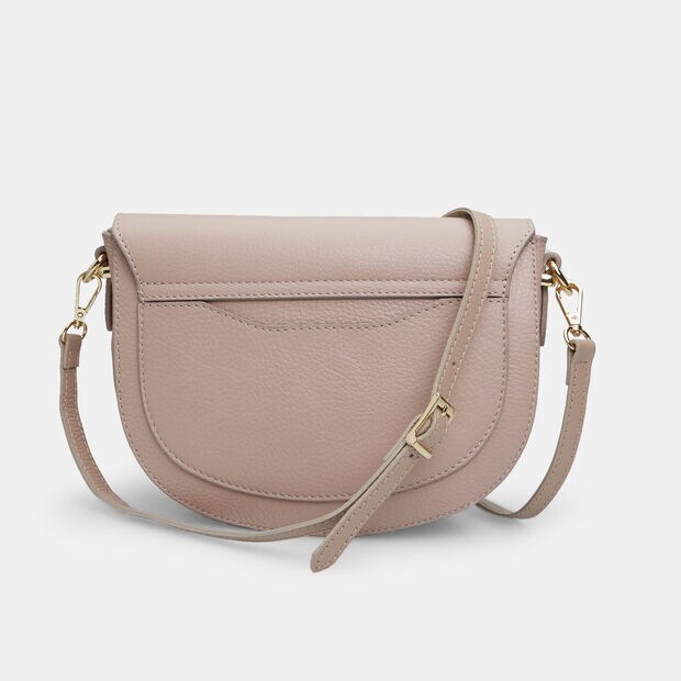 D&aacute;msk&aacute; kožen&aacute; crossbody kabelka, růžov&aacute;