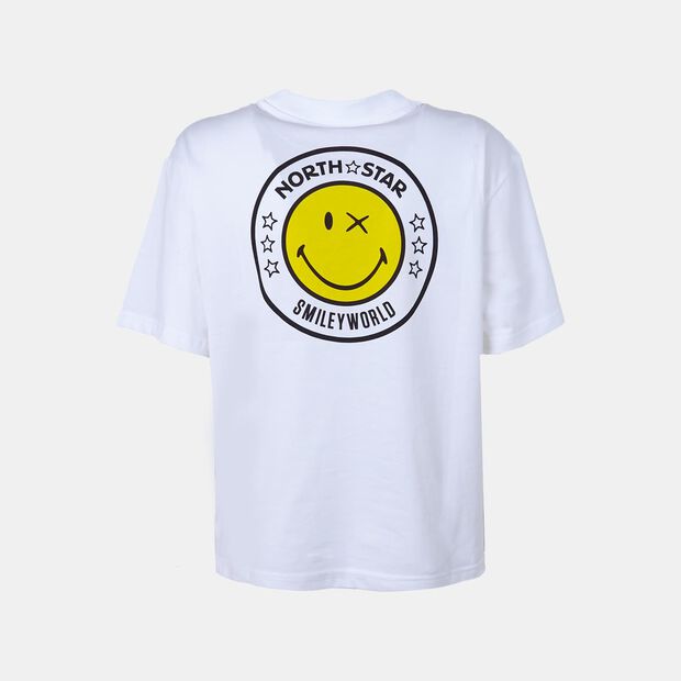 D&aacute;msk&eacute; b&iacute;l&eacute; tričko North Star x Smiley World&reg;, b&iacute;l&aacute;
