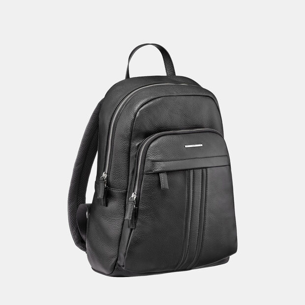 Kožen&yacute; unisex batoh Geox Yvan, čern&aacute;