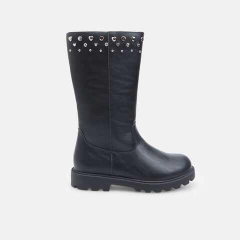 Dívčí kozačka s ozdobami Baťa, černá