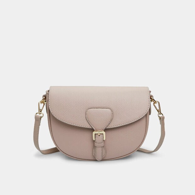 D&aacute;msk&aacute; kožen&aacute; crossbody kabelka, růžov&aacute;