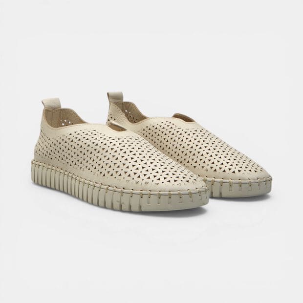 D&aacute;msk&eacute; slip on boty Weinbrenner z kůže, b&eacute;žov&aacute;
