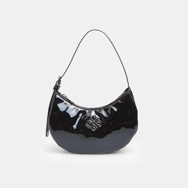 Damen Mini Hobo Bata Red Label patent effect, Schwarz