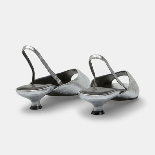 Women's heeled sandals by Bata, Silver
