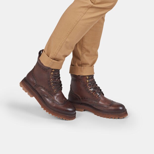 Herren Lederstiefelette, Braun