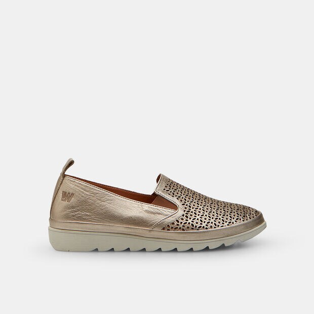 Weinbrenner women's leather slip-ons, Bronze