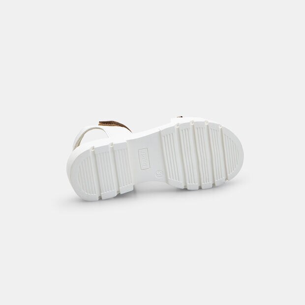 Bata girls' sandals with platform sole, White